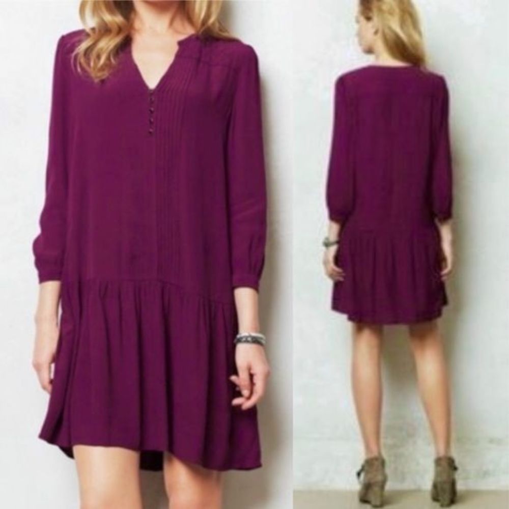 Anthropologie Maeve Galina Drop Waist Dress Tunic